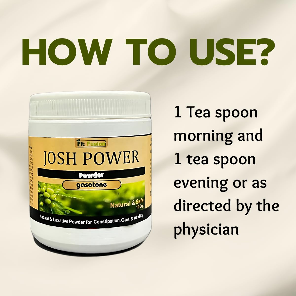 Fit Fusion Ayurveda Josh Power Gasotone Powder 100g - View 4