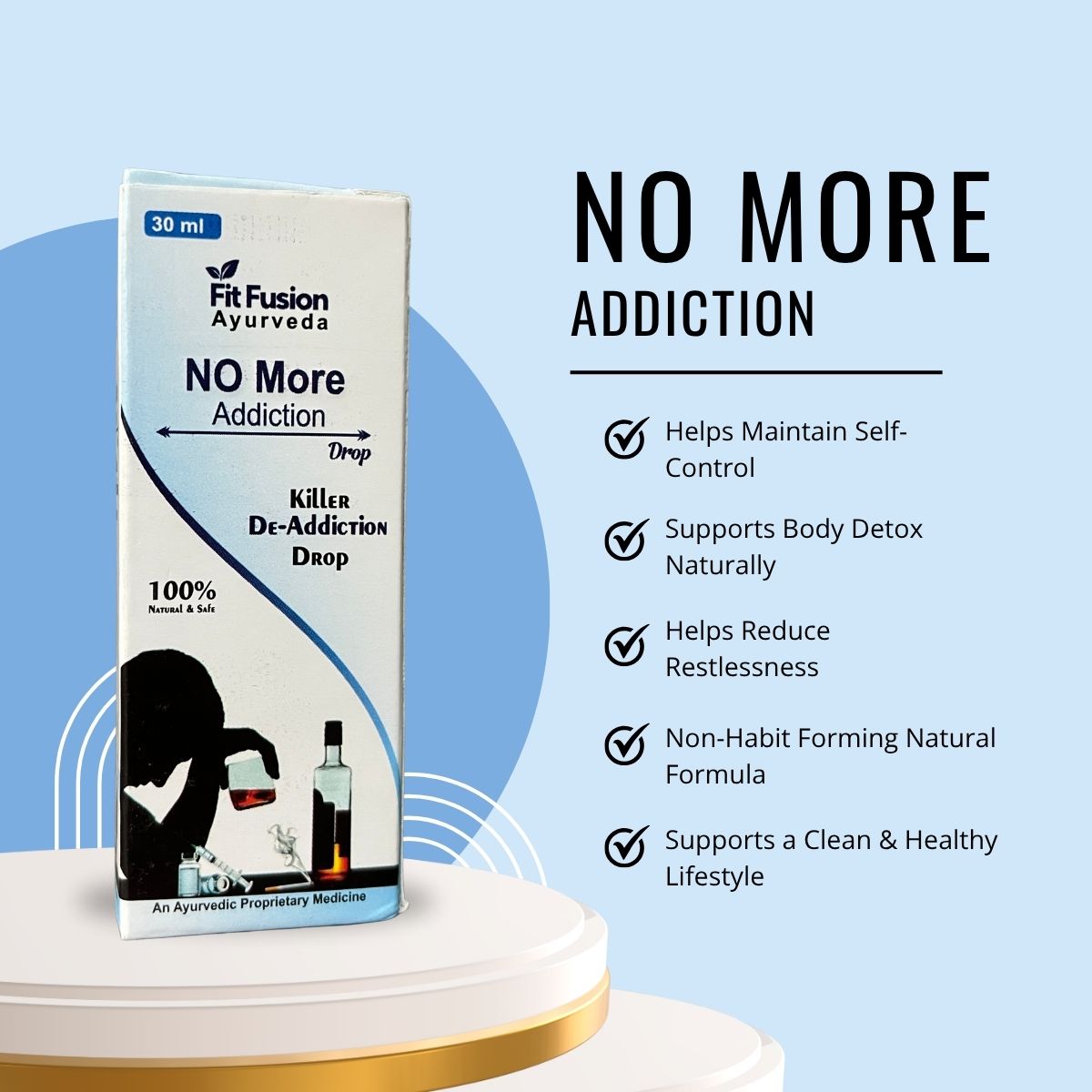 Fit Fusion Ayurveda 100% Natural Herbal De-Addiction Drops - View 3