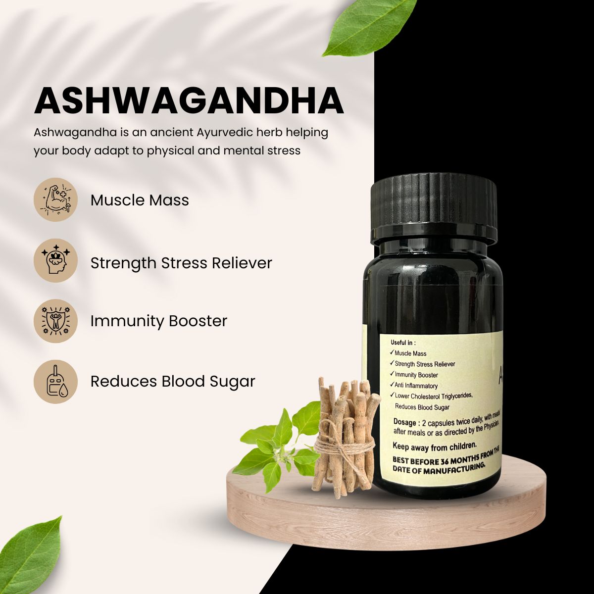 Fit Fusion Ayurveda Ashwagandha Capsules 500mg - View 3