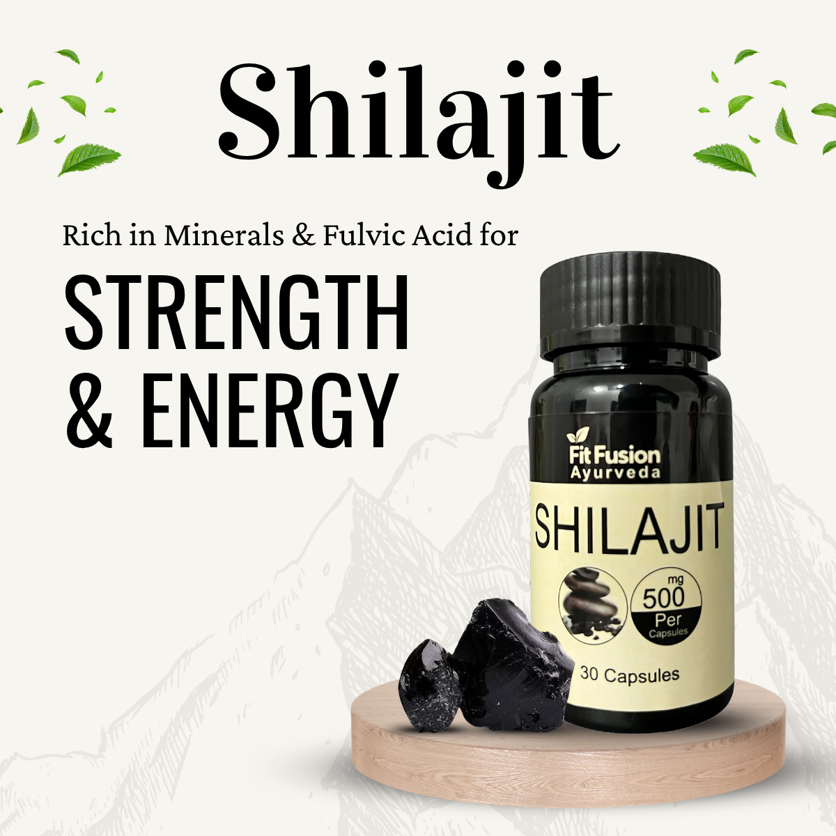 Fit Fusion Ayurveda Ashwagandha + Shilajit Capsule Vitality Combo For Men - View 3